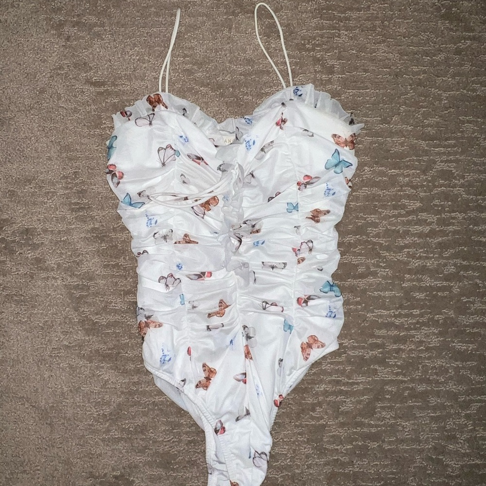 White butterfly bodysuit